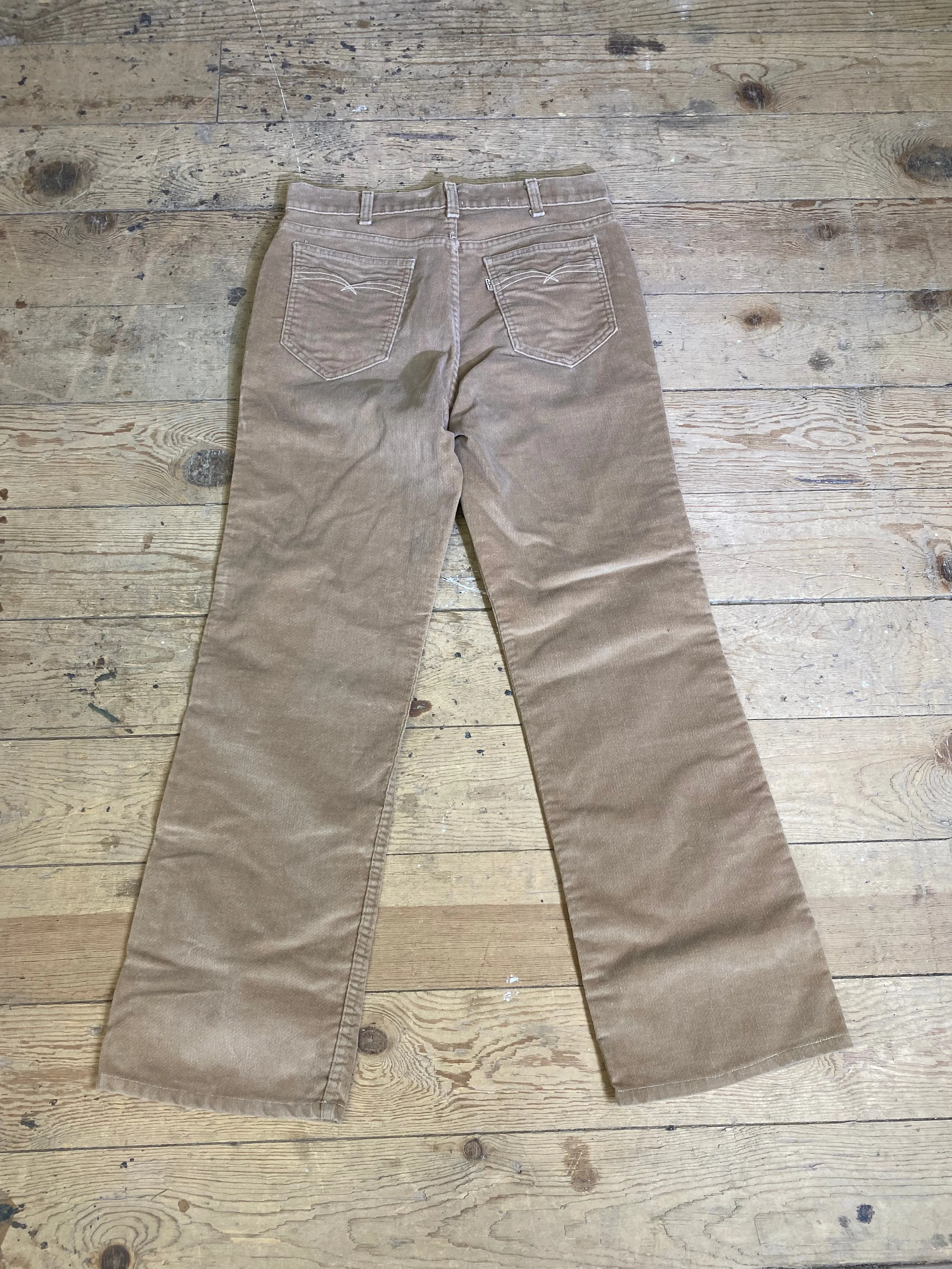 1970s Tan Corduroy "Movin' On" Flare Leg Pants by Levi's