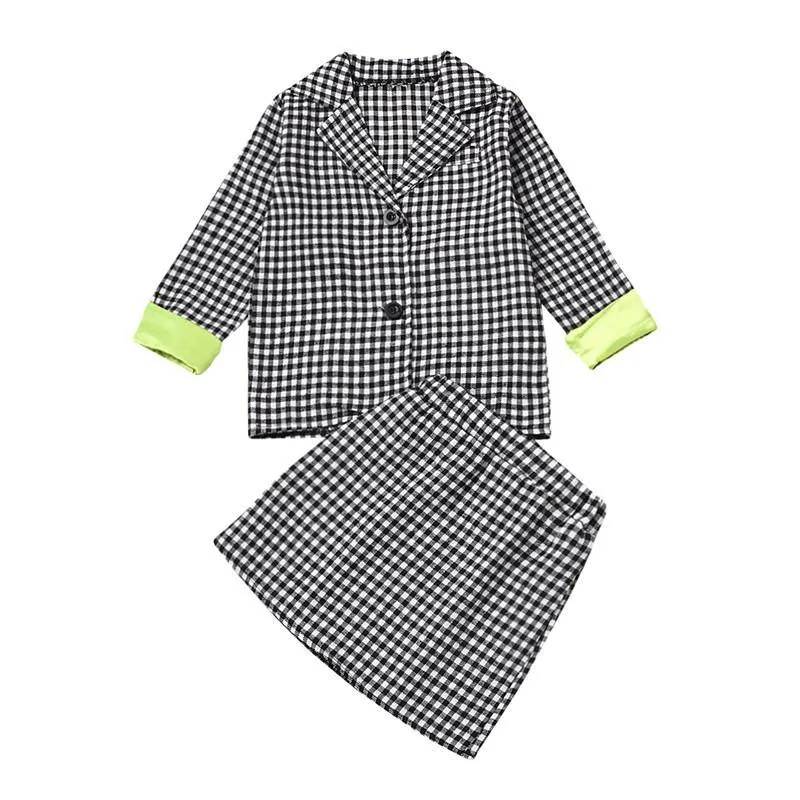 2-piece Plaid Dress Set for Toddler Girl