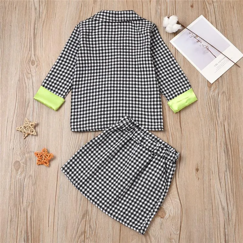 2-piece Plaid Dress Set for Toddler Girl