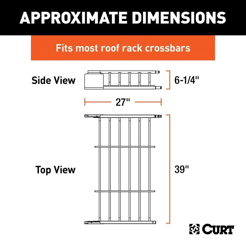 21" x 37" Black Steel Roof Rack Cargo Carrier Extension