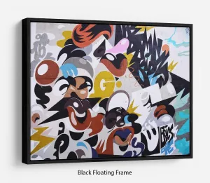 Abstract Graffiti Floating Frame Canvas