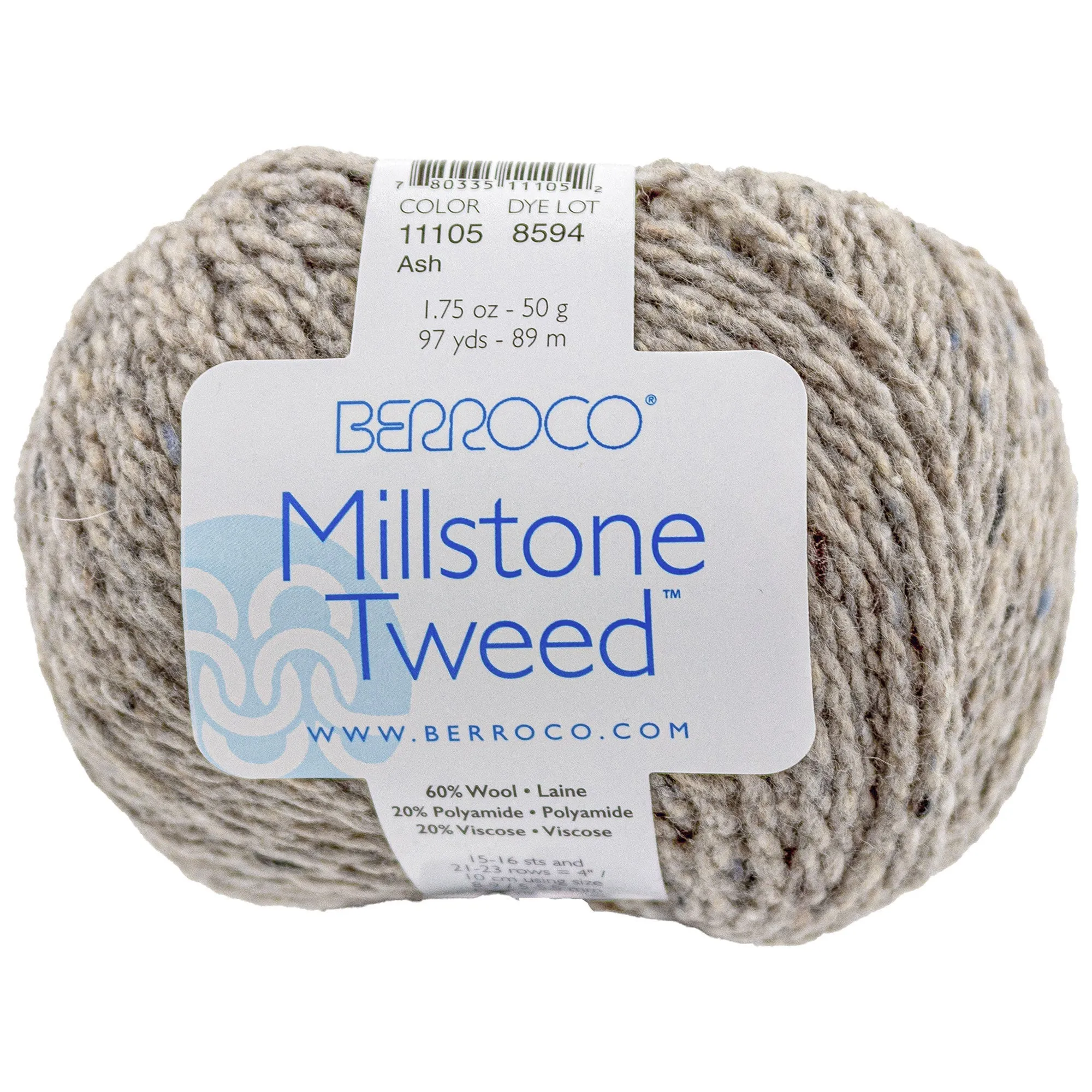 Berroco Millstone Tweed Yarn - 11105 Ash