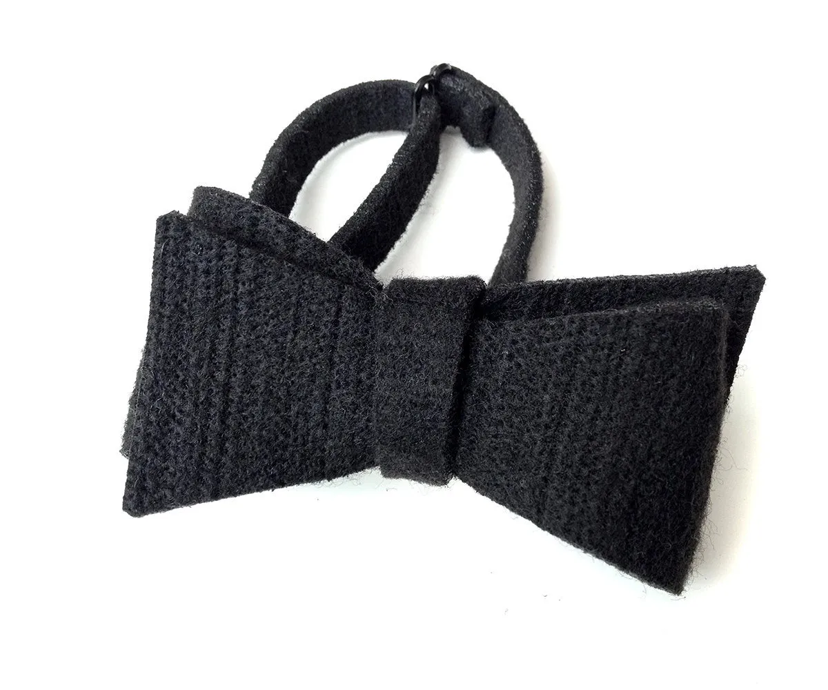 Black Industrial Felt Bow Tie