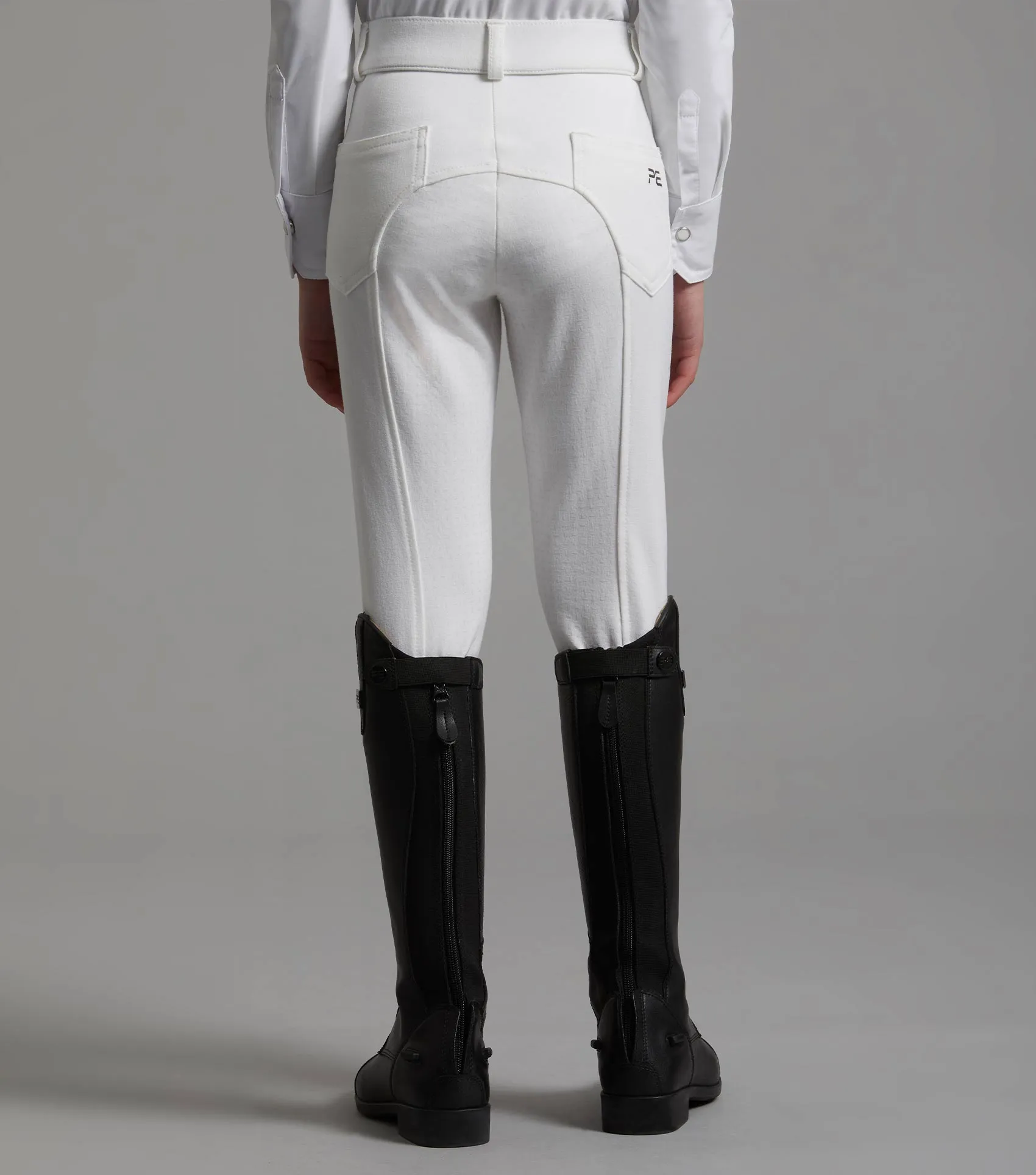 Brava Girls Full Seat Gel Competition Riding Breeches White