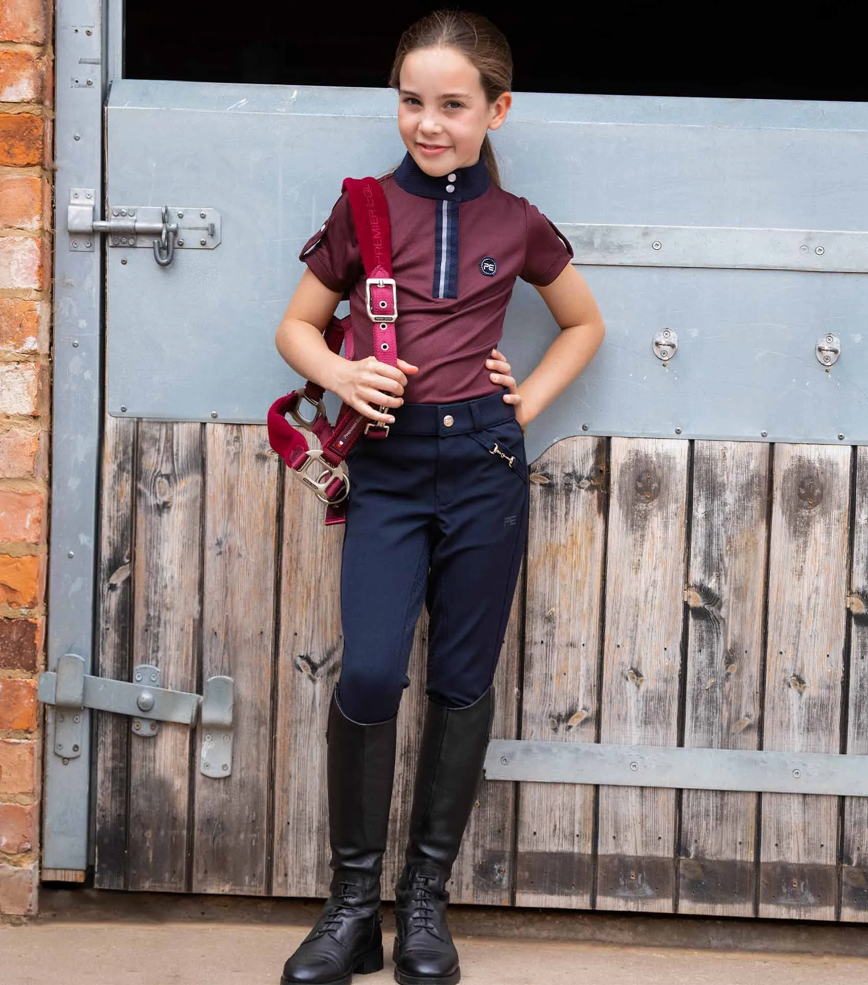 Brava Girls Full Seat Gel Riding Breeches Navy