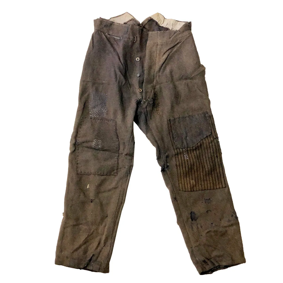 C1915 French Wool Workwear Trousers Patchwork