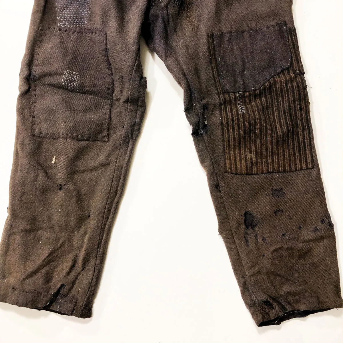 C1915 French Wool Workwear Trousers Patchwork