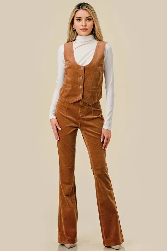 Camel Corduroy Vest