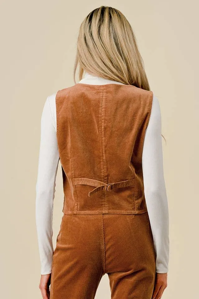 Camel Corduroy Vest