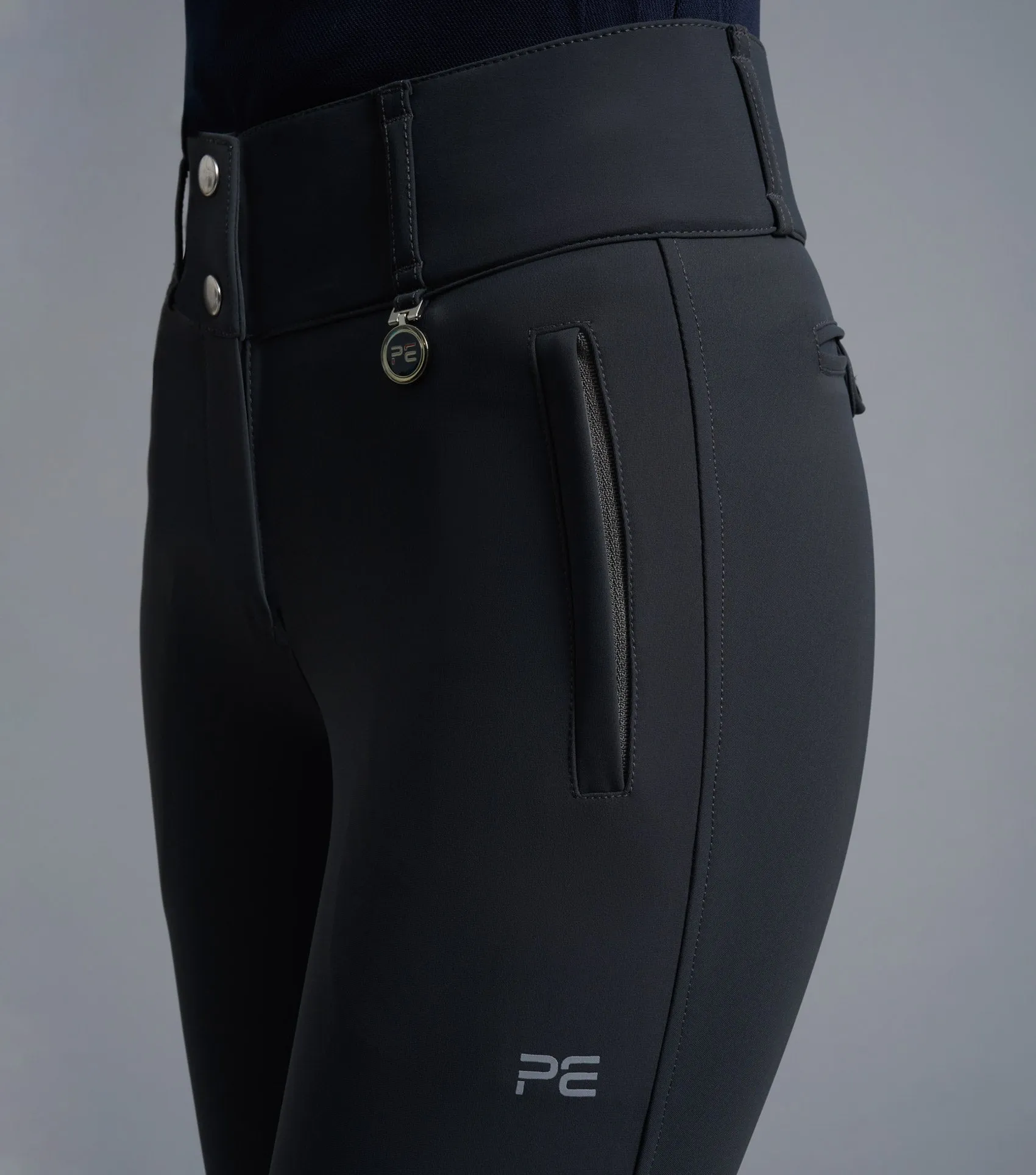 Carapello Ladies Full Seat Gel Riding Breeches Anthracite