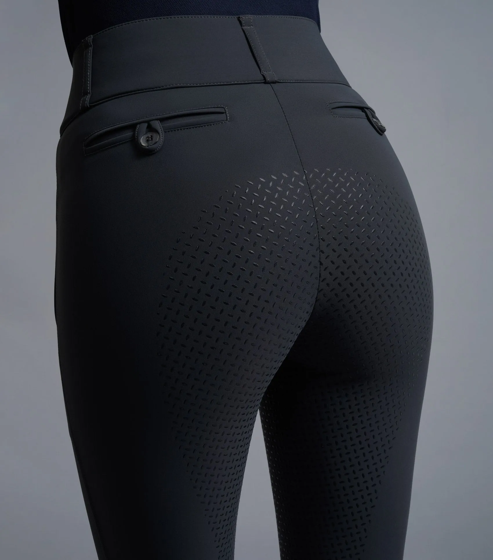 Carapello Ladies Full Seat Gel Riding Breeches Anthracite