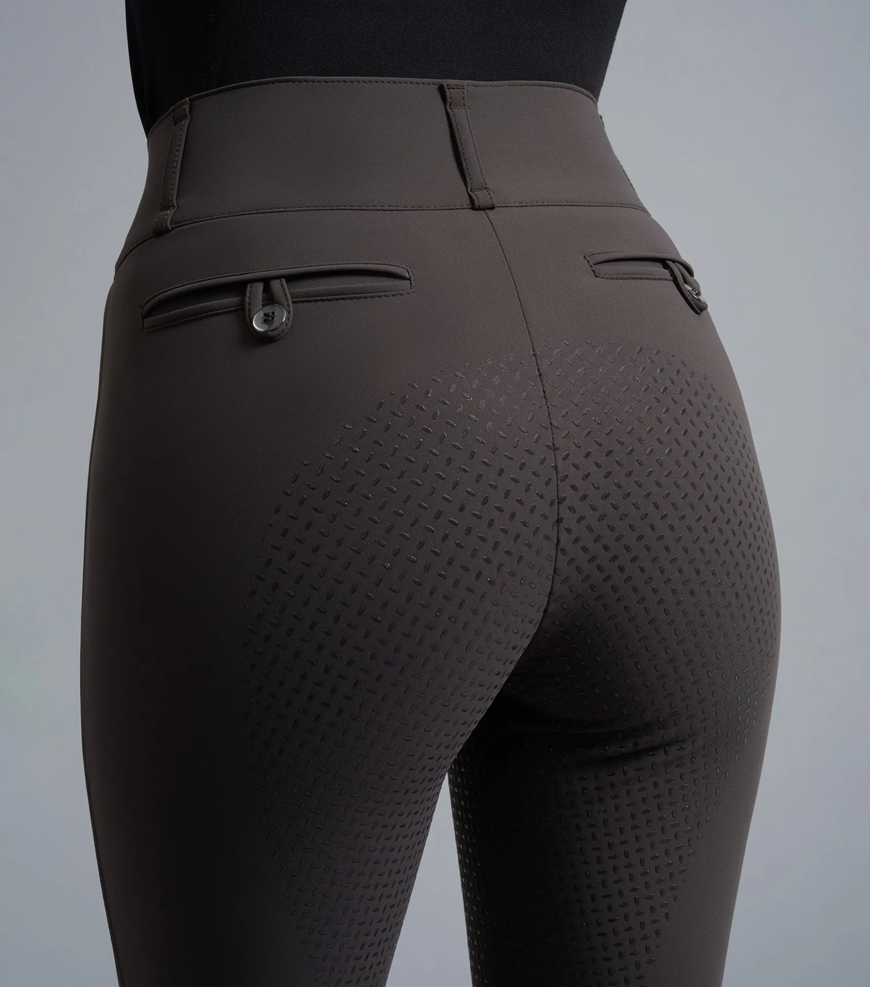 Carapello Ladies Full Seat Gel Riding Breeches Liquorice