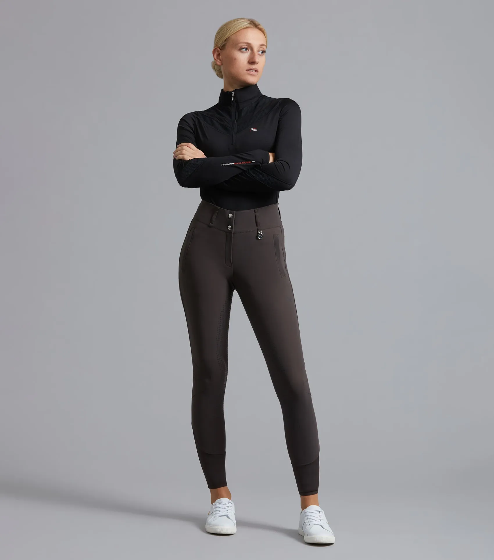 Carapello Ladies Full Seat Gel Riding Breeches Liquorice