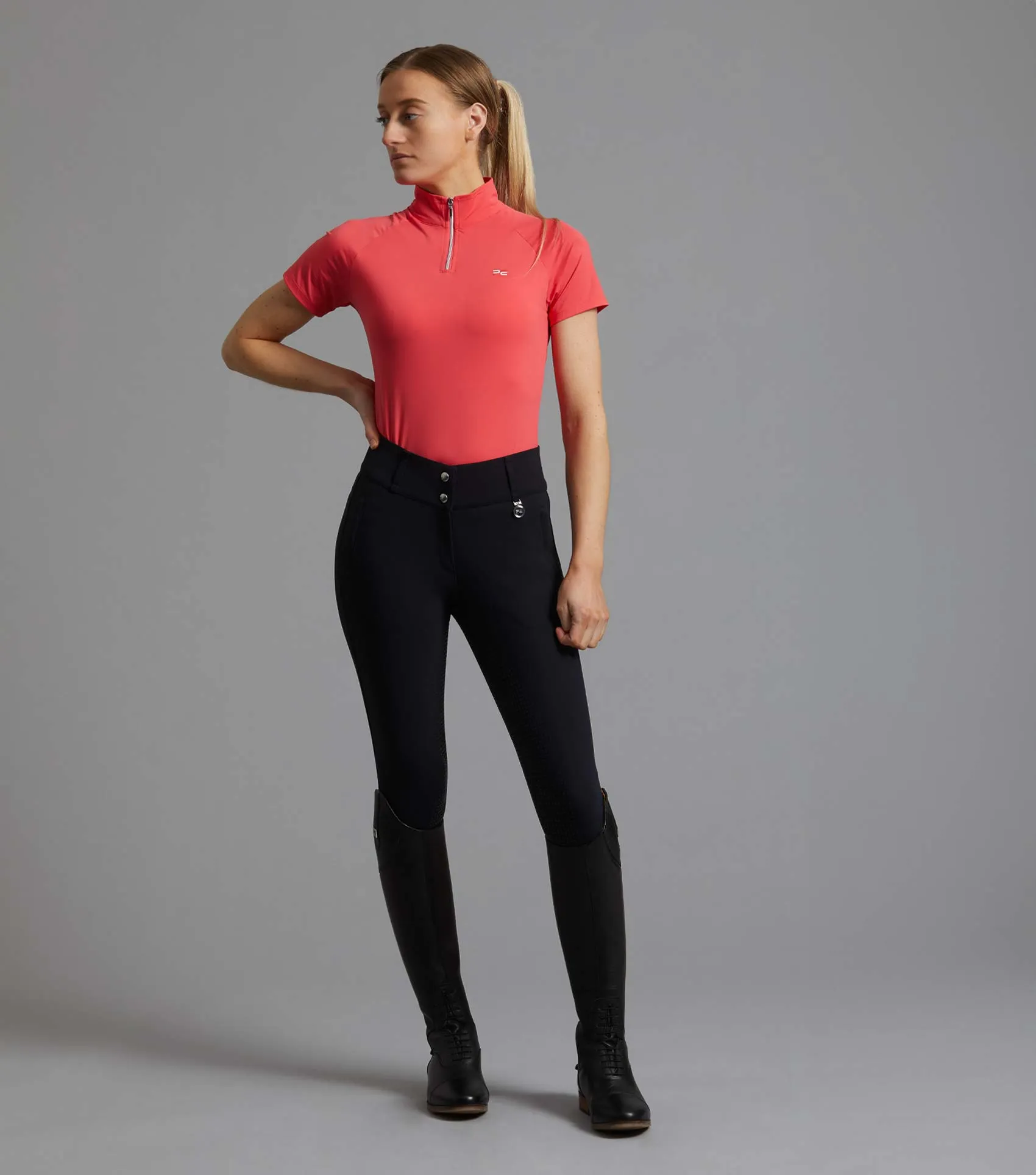 Carapello Ladies Full Seat Gel Riding Breeches Navy