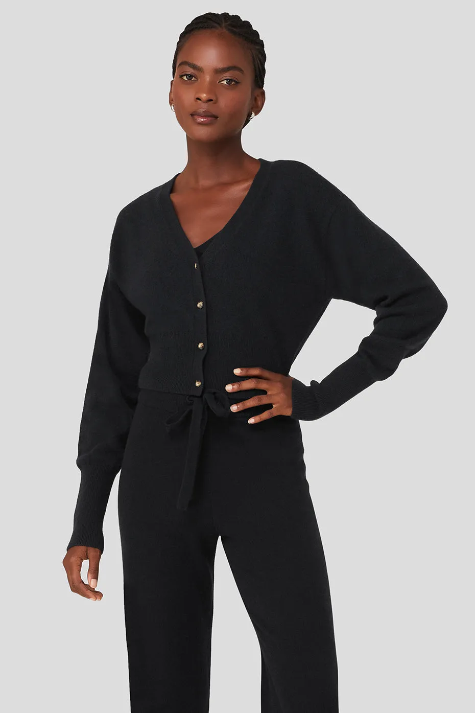 Cashmere Jet Set Cardigan - Black