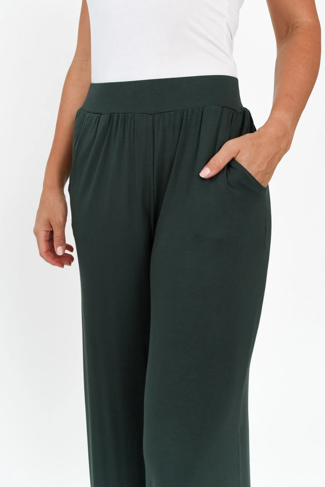 Cedric Dark Green Bamboo Pocket Pants