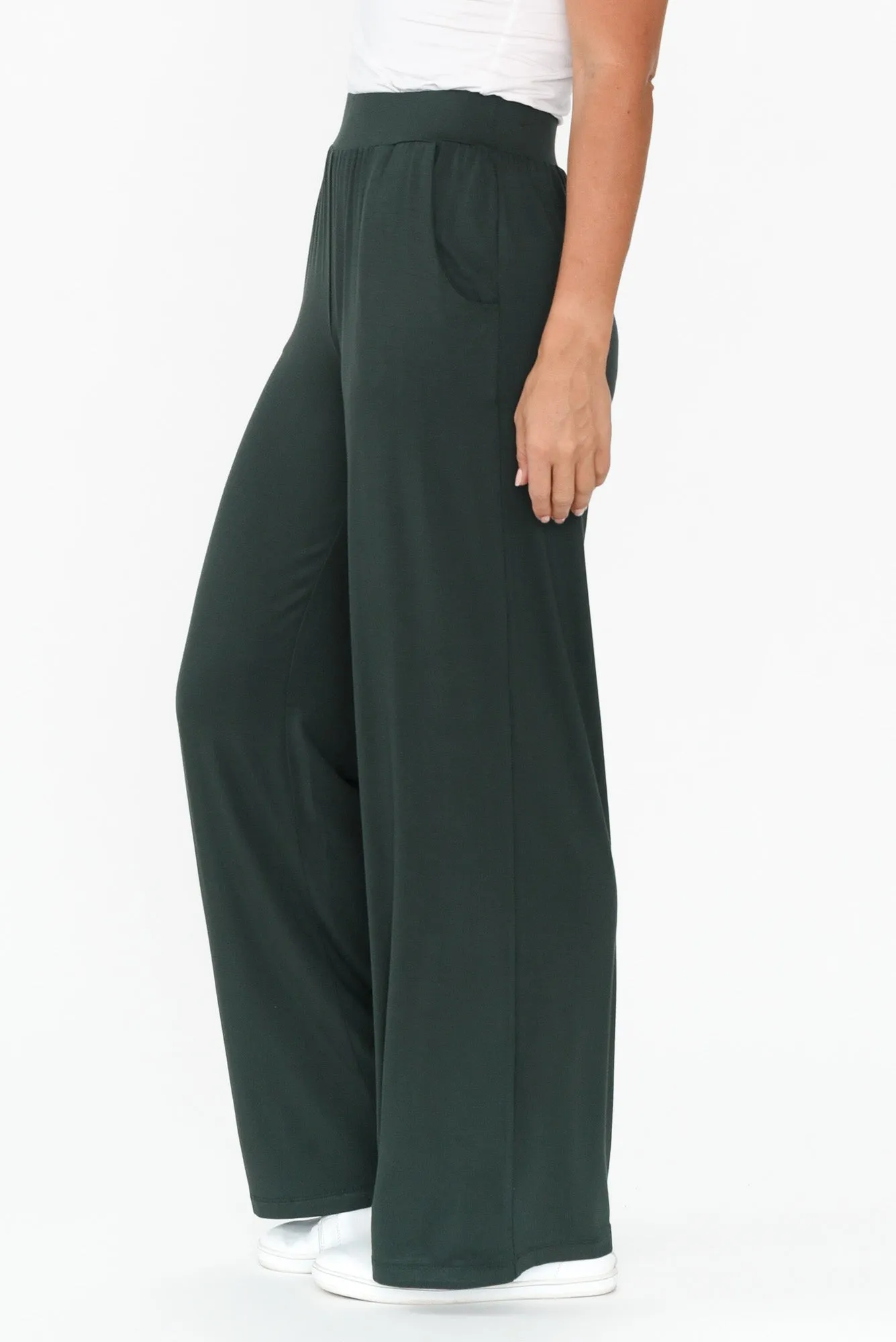 Cedric Dark Green Bamboo Pocket Pants