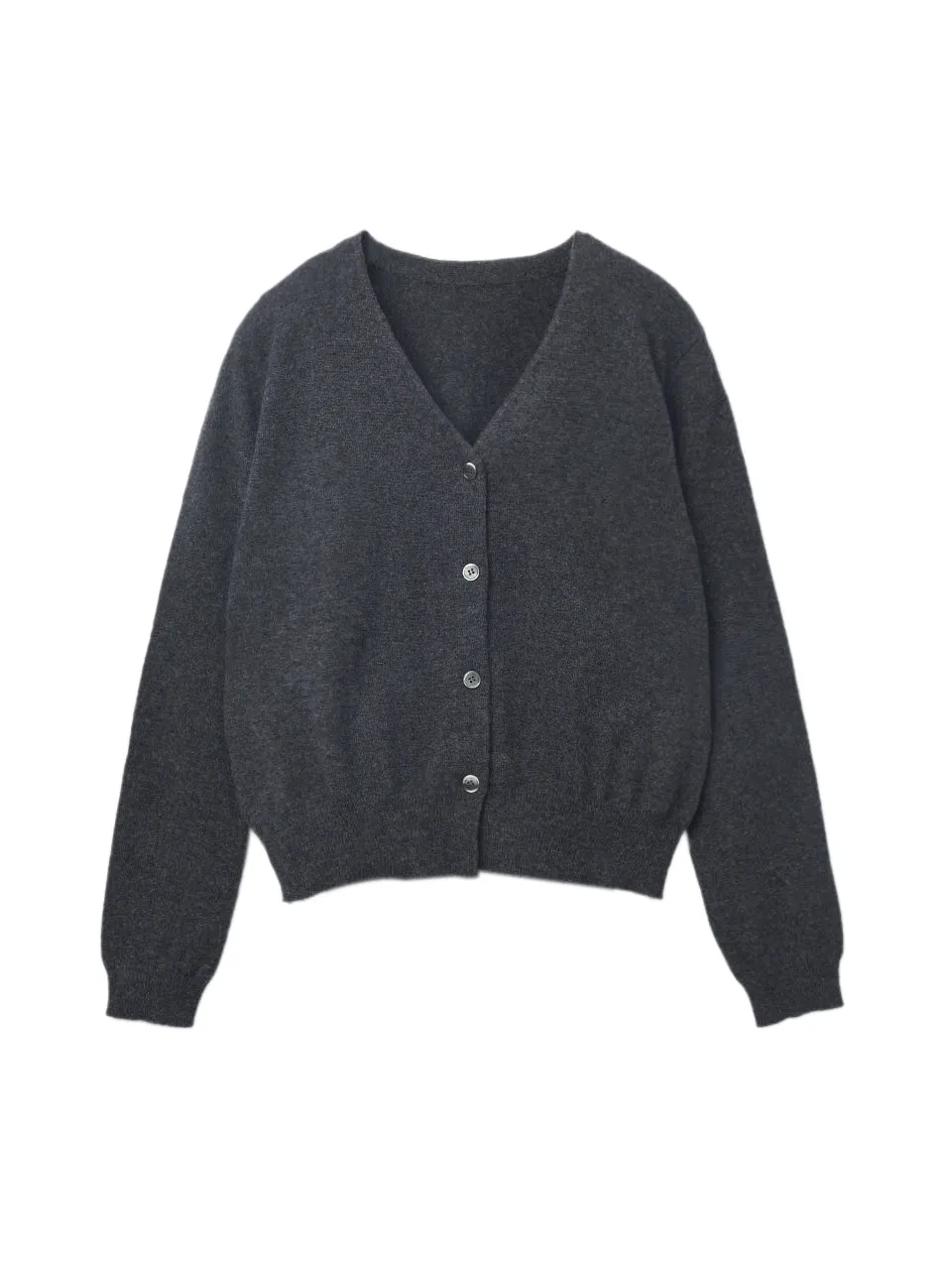 Classic V Neck Cardigan_Graphite