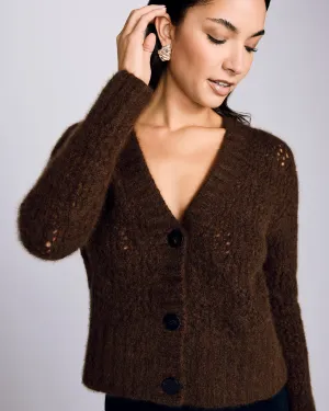 Coffee Brown Cashmere Cardigan