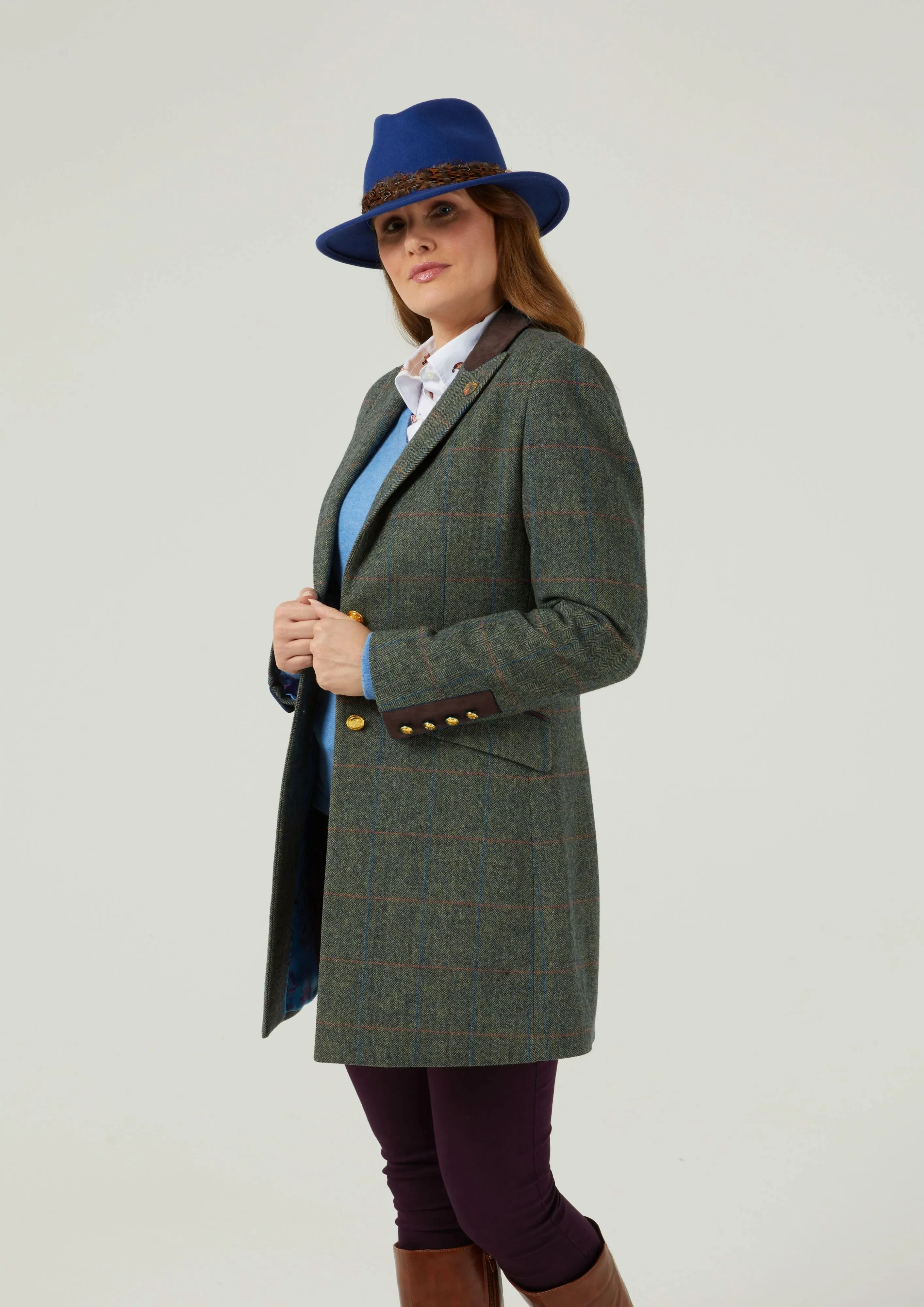 Combrook Ladies Mid-Thigh Coat In Spruce - Regular Fit