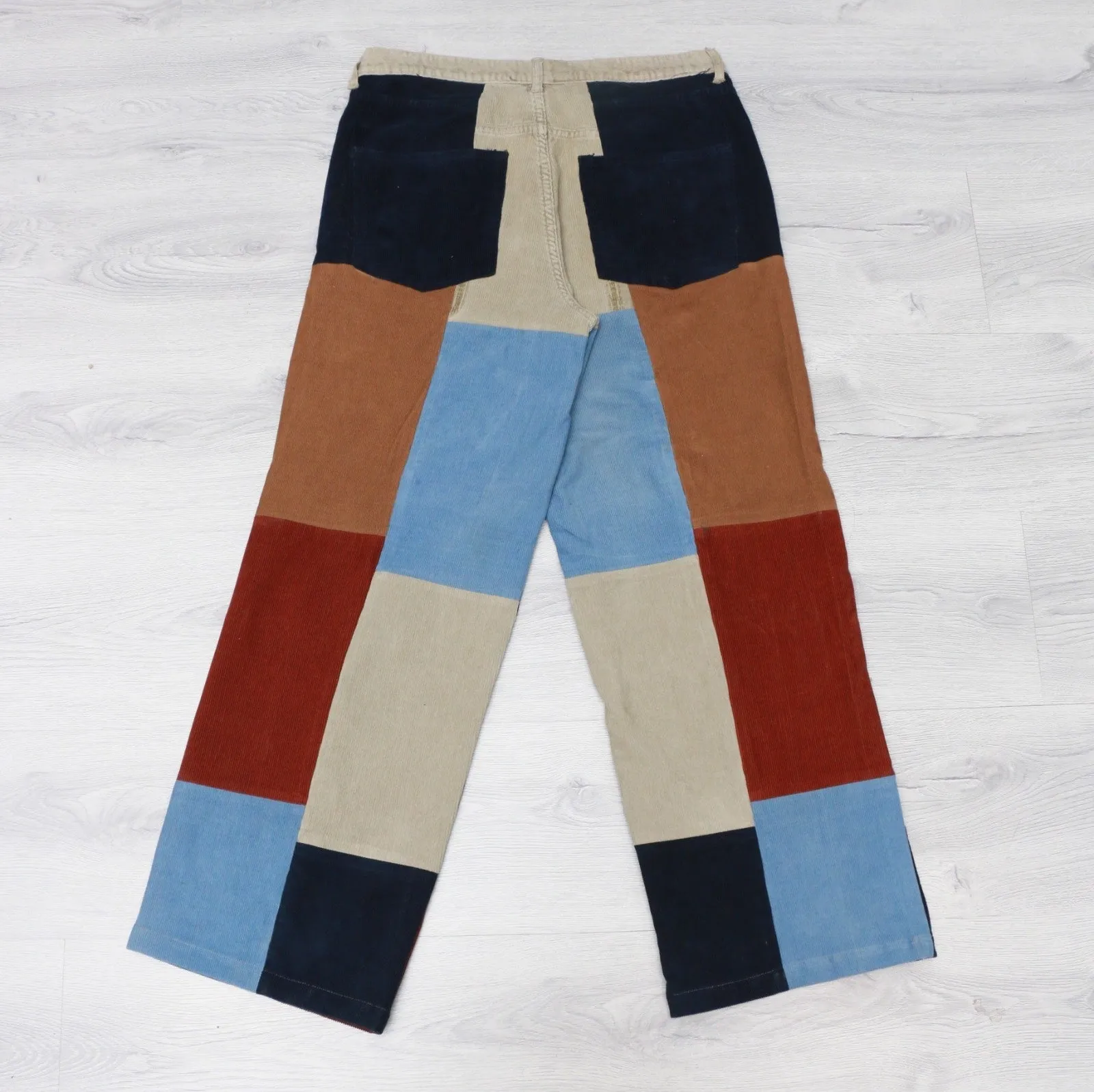 CR413 Reworked Unisex Patchwork Loose-Fitted Y2K Style Corduroy Pants Made Using All Mix Corduroy Pants