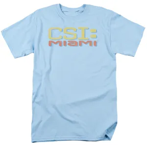 Csi Miami Logo Distressed Mens T Shirt Light Blue