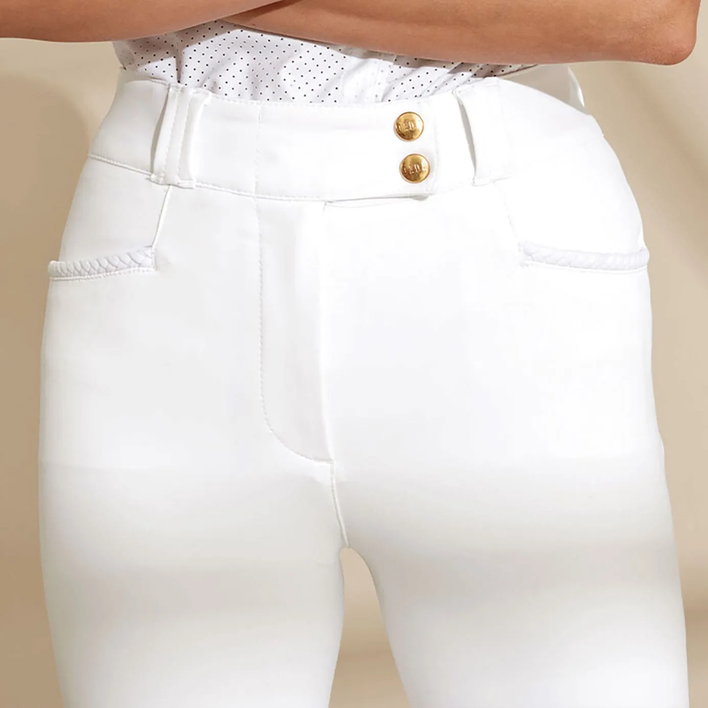 Dada Sport Kit Knee Grip Breeches - White