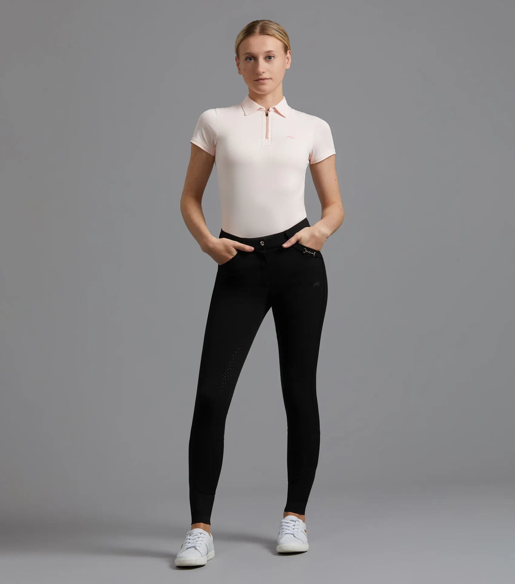 Delta Ladies Full Seat Gel Riding Breeches Black