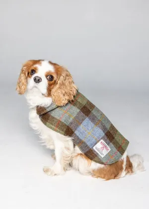 Harris Tweed Dog Coat - Green/Blue Macleod Check