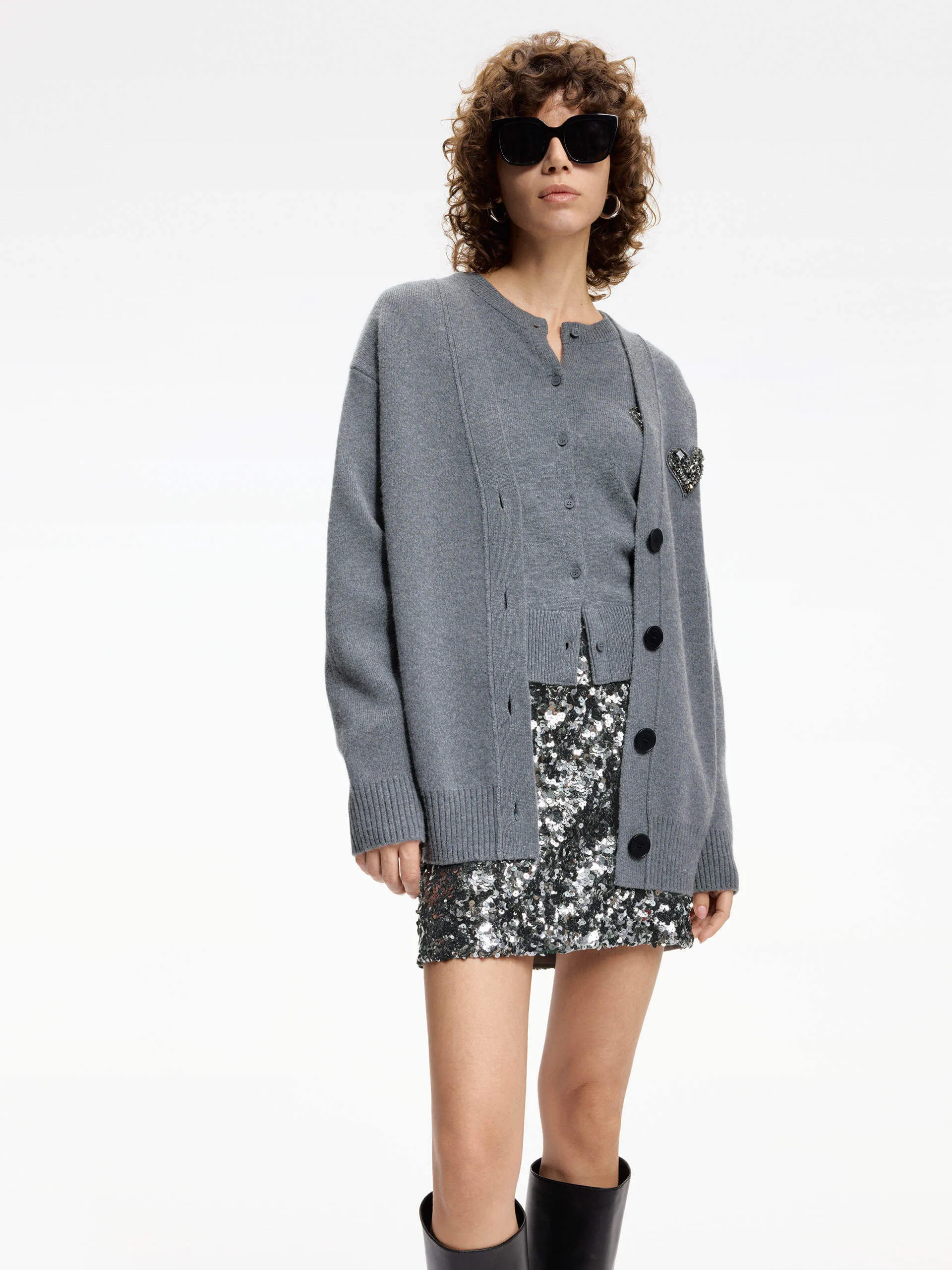 Include Cashmere Knit Cardigan