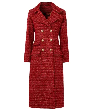 Joe Browns 18 Burnt Orange Maya Tweed Maxi Coat