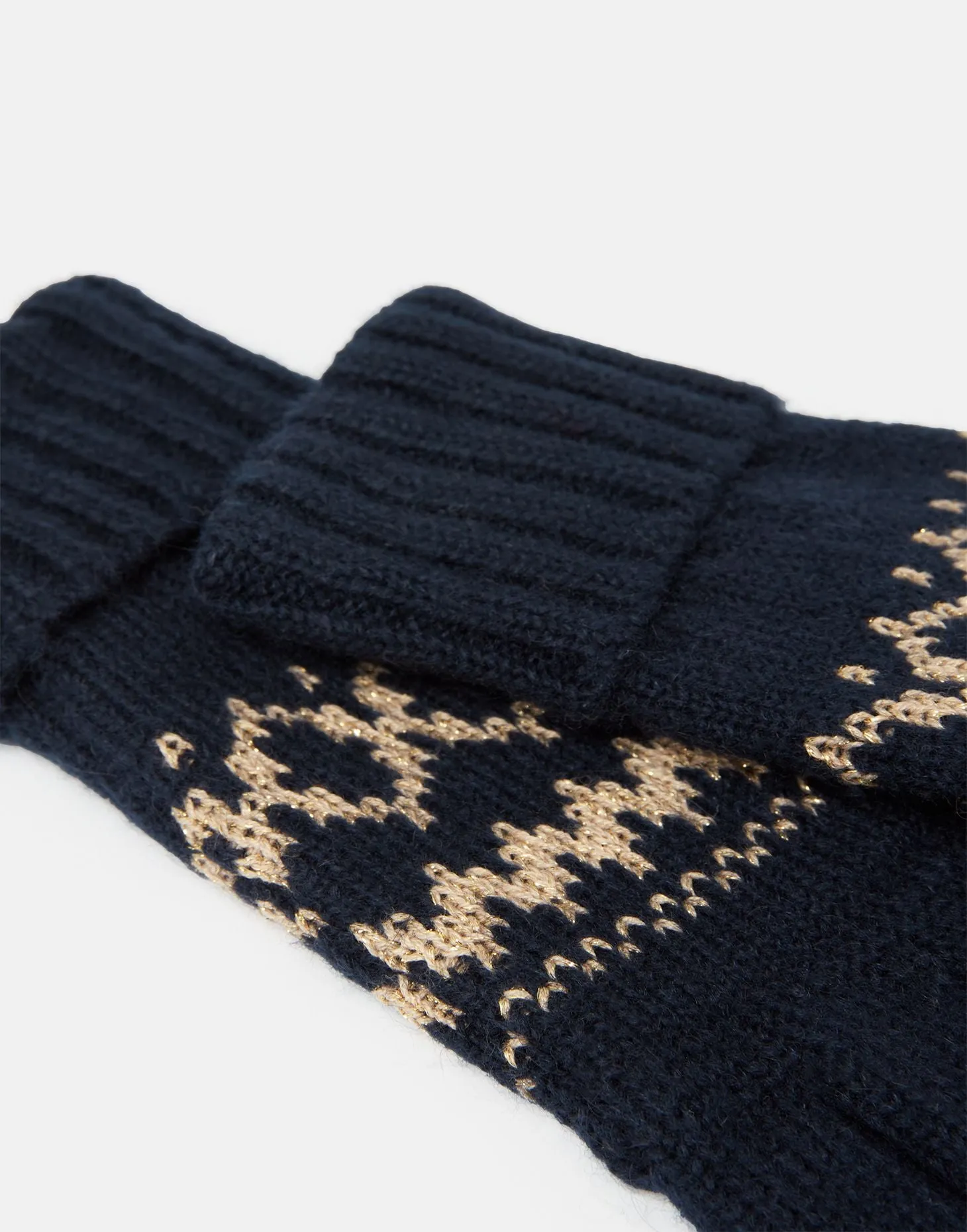 Joules | Shetland Fair Isle Gloves | Women's | French Navy