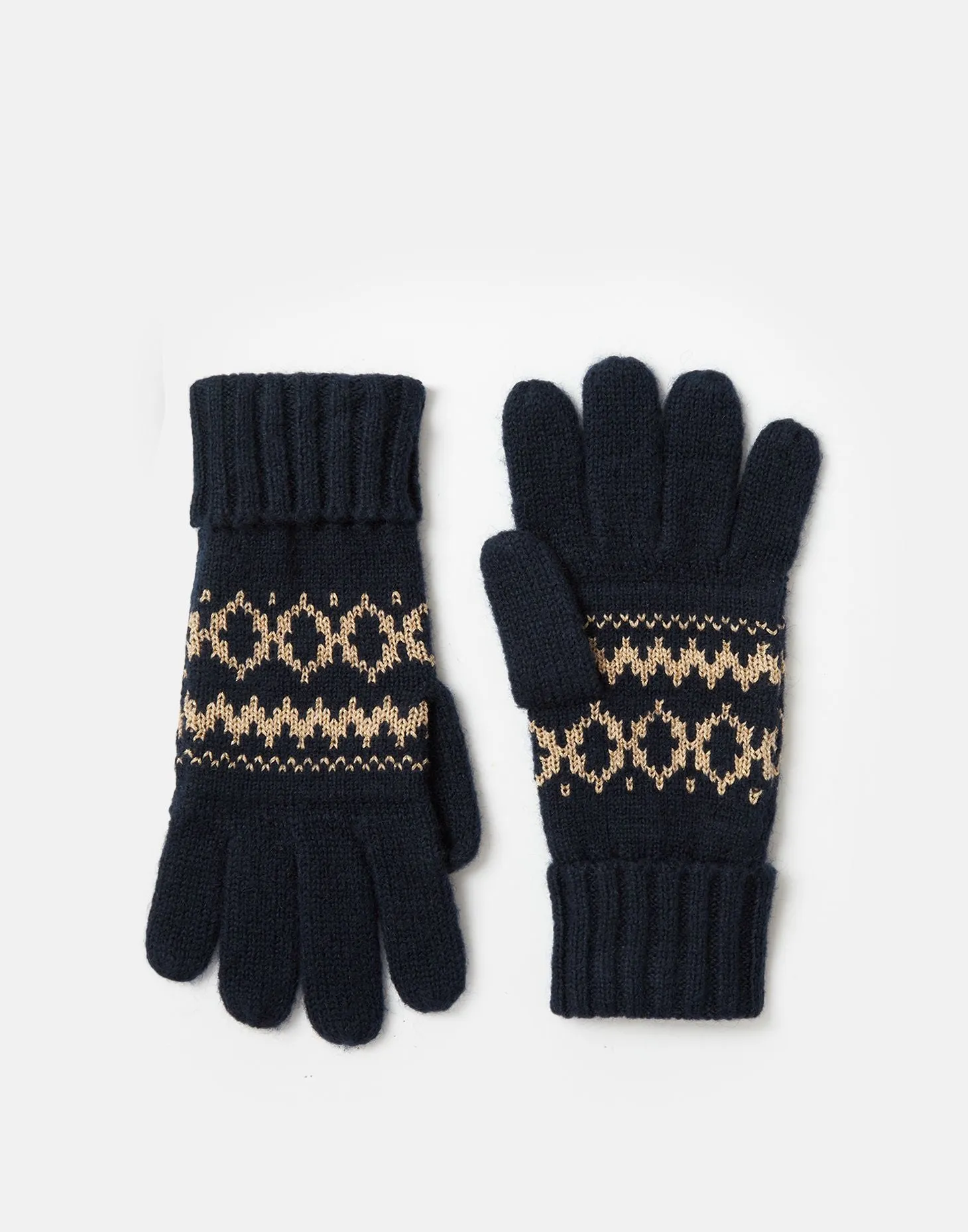 Joules | Shetland Fair Isle Gloves | Women's | French Navy