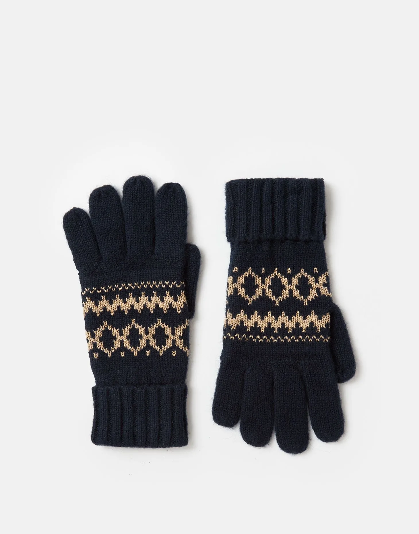 Joules | Shetland Fair Isle Gloves | Women's | French Navy