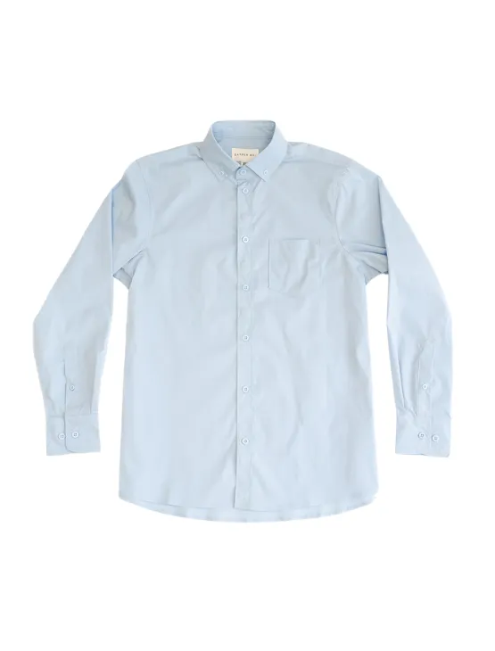 Light Blue Essential Long Sleeve Button-Up