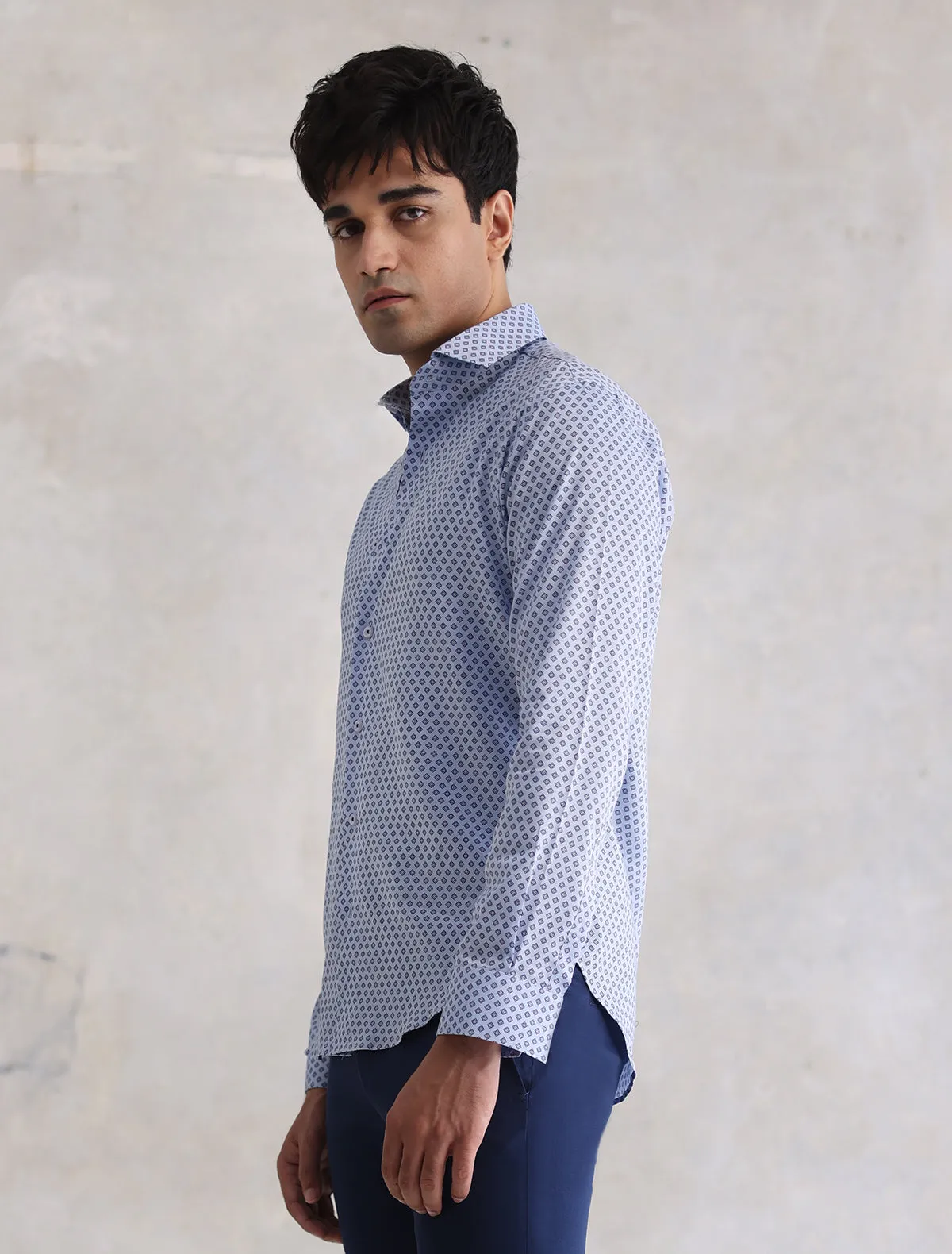 LIGHT BLUE PRINT SHIRT