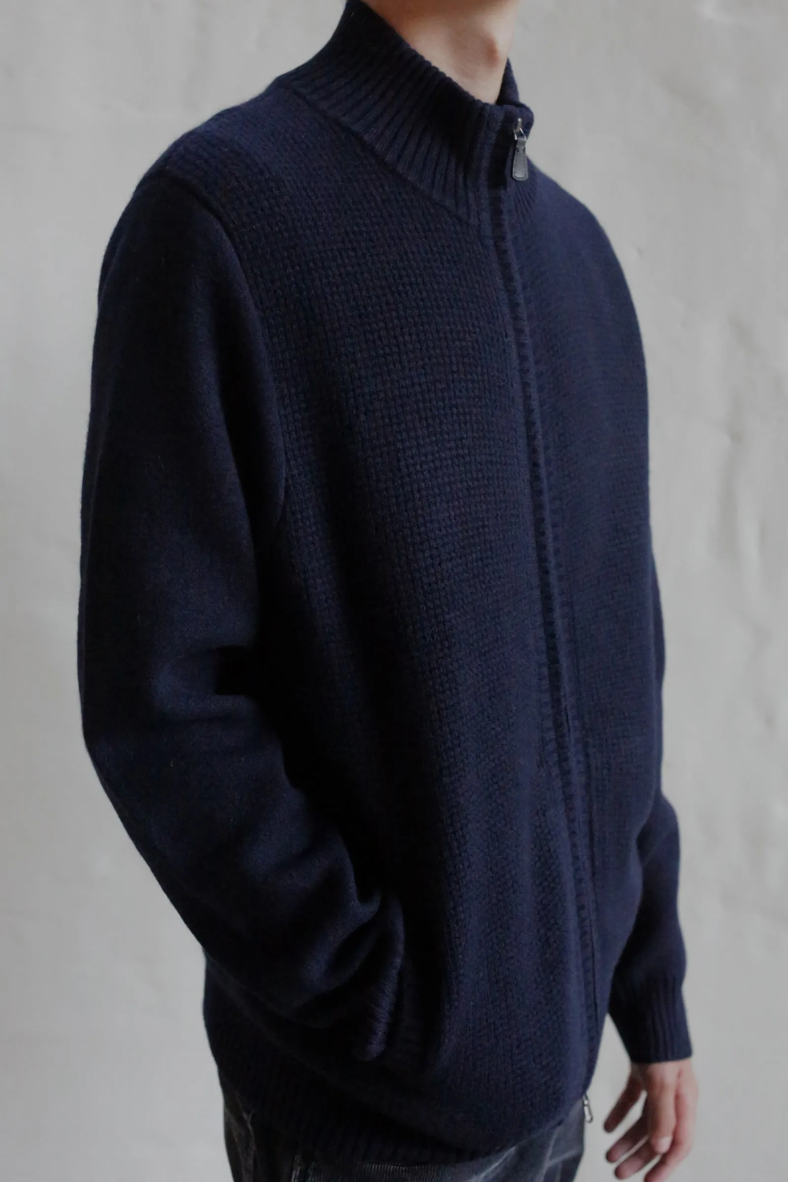 Men's Cashmere Heavyweight Cardi | Navy