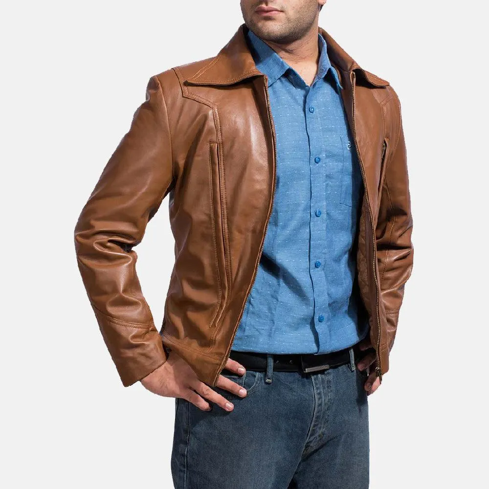 Mens Light Brown Leather Jacket