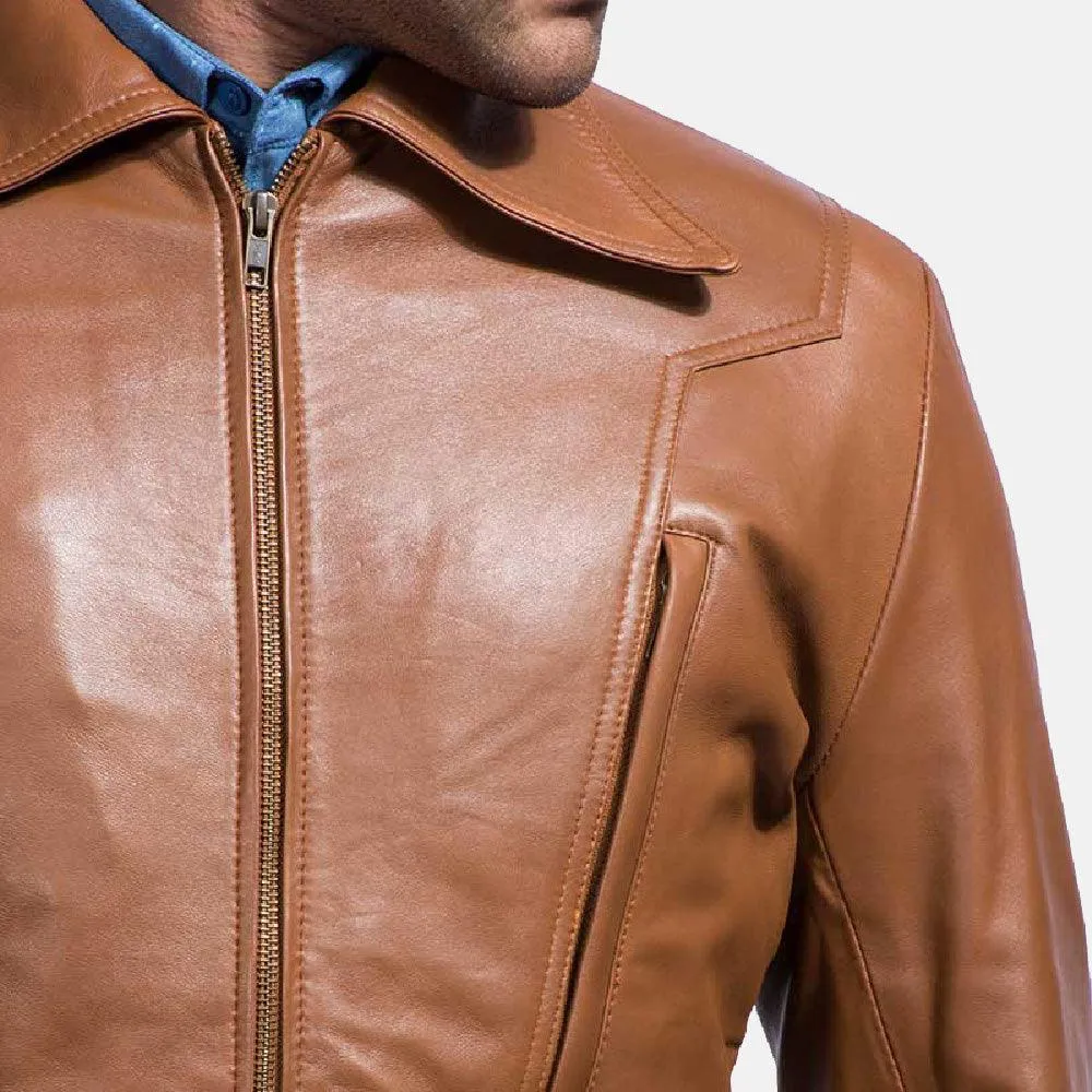 Mens Light Brown Leather Jacket