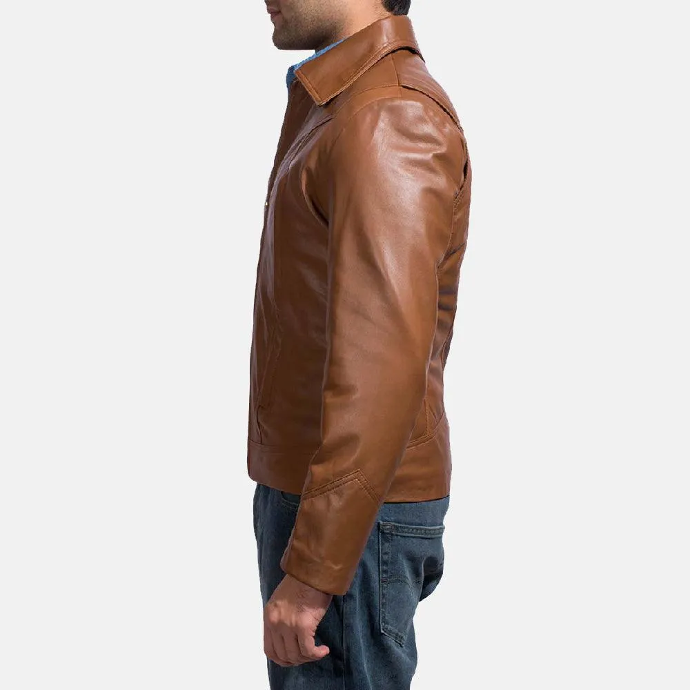 Mens Light Brown Leather Jacket