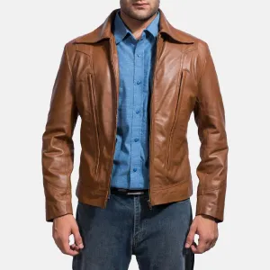 Mens Light Brown Leather Jacket