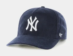 New York Yankees Thick Corduroy Hitch Snapback Mens Hat (Navy/White)