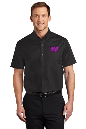 Port Authority Short Sleeve Easy Care Custom Shirts, Black/Light Stone