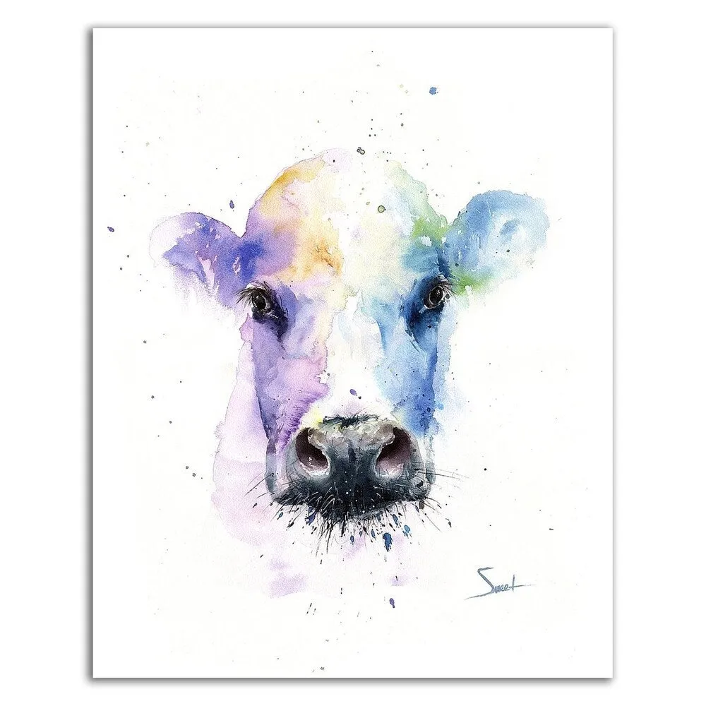 "Abstract Cow" by Eric Sweet, Print on Canvas, Ready to Hang