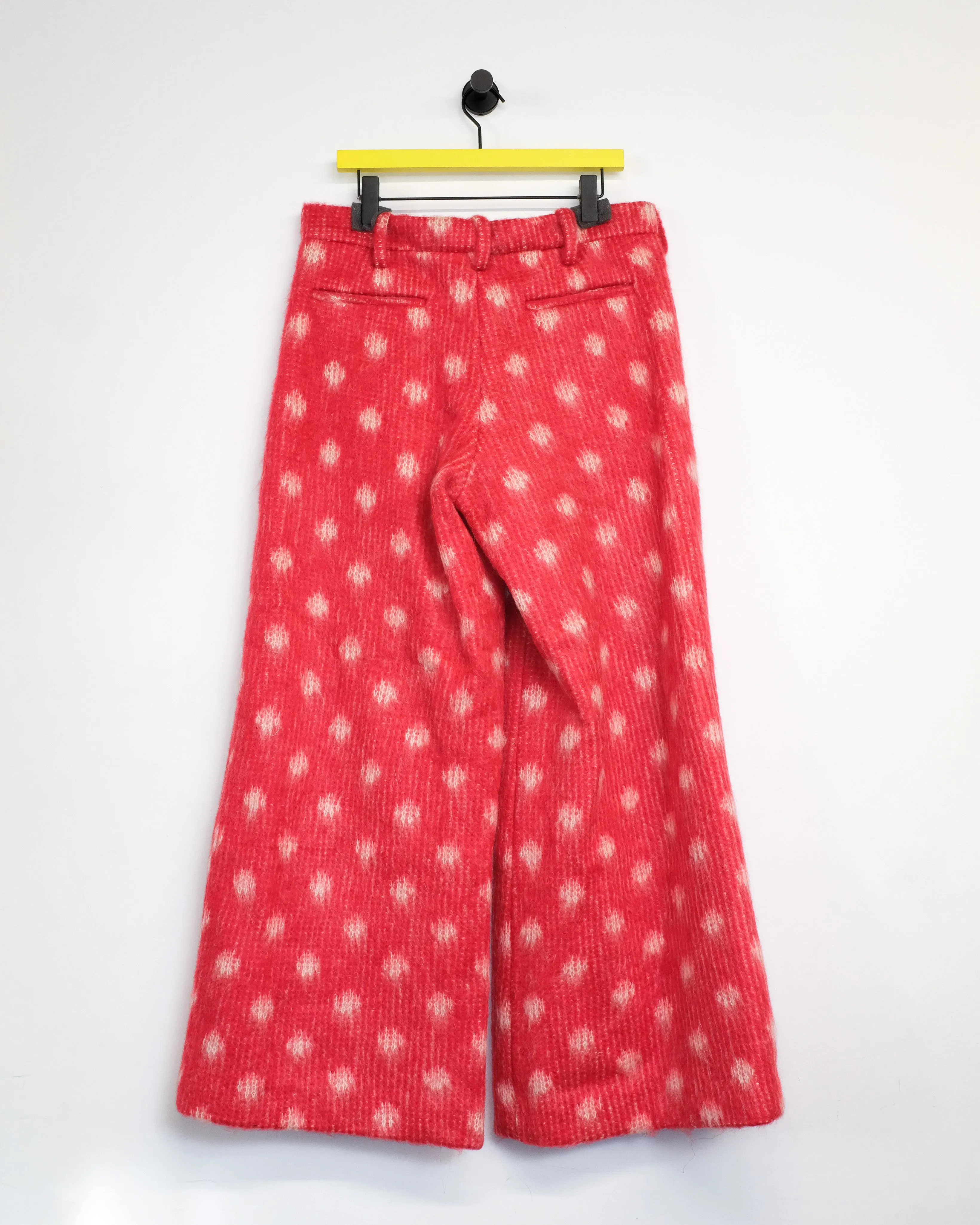 Red Polka Dots Mohair Trousers