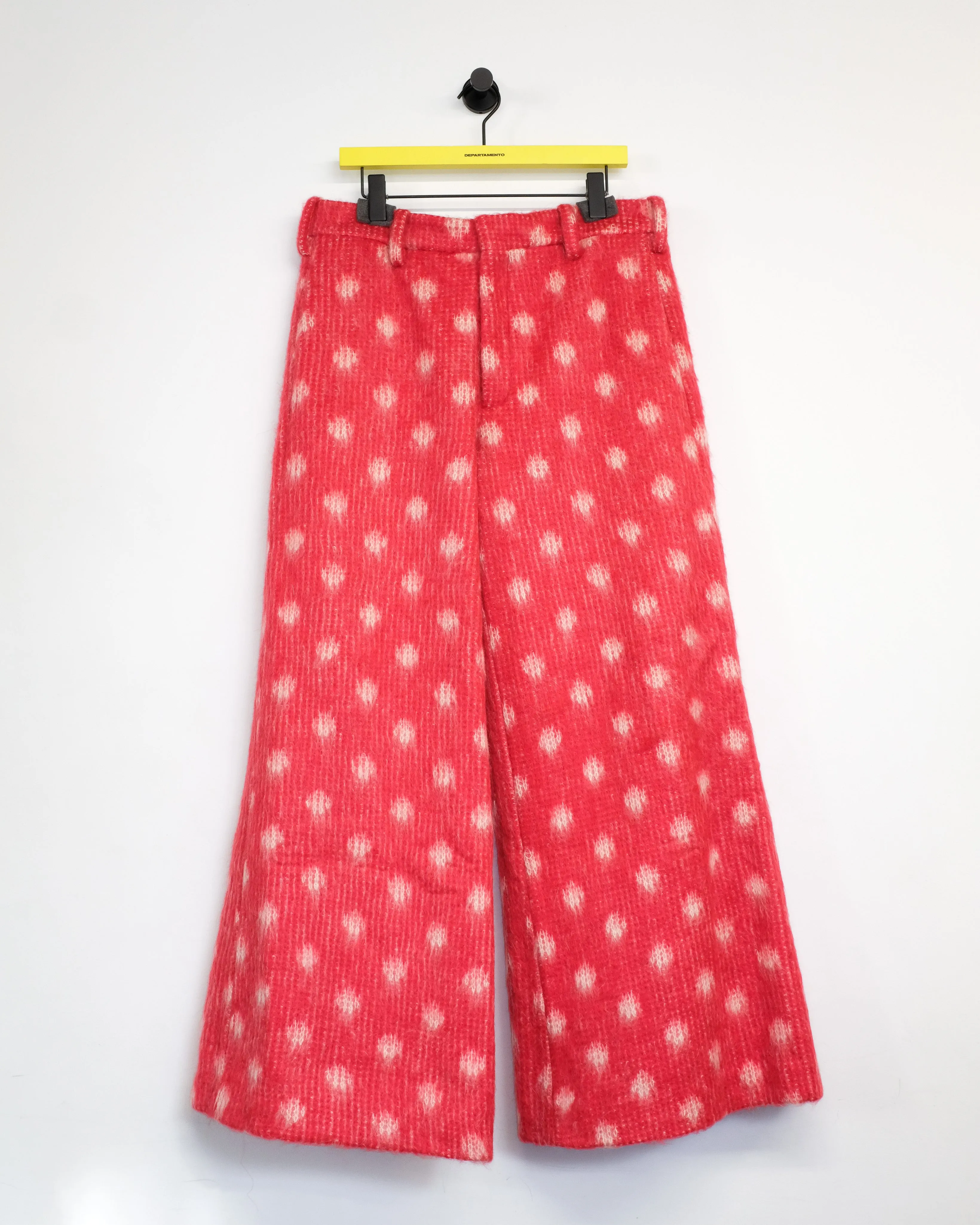 Red Polka Dots Mohair Trousers