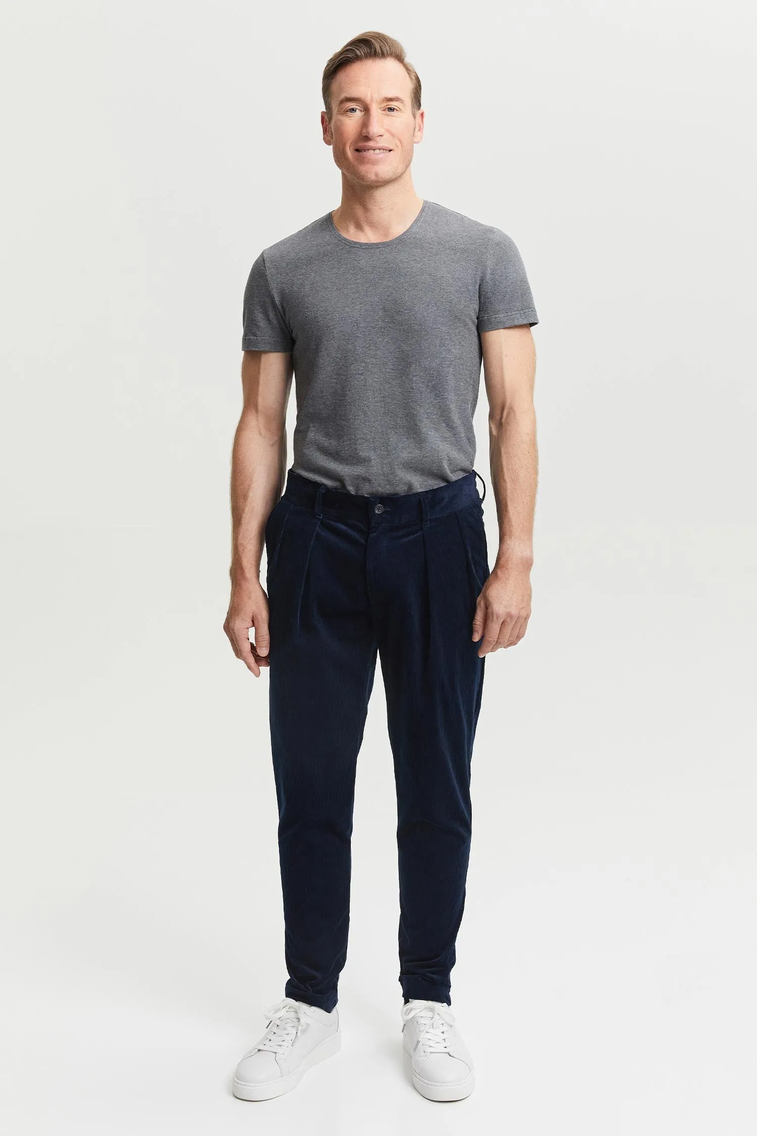 Simo Organic Cotton Corduroy Trousers Blue