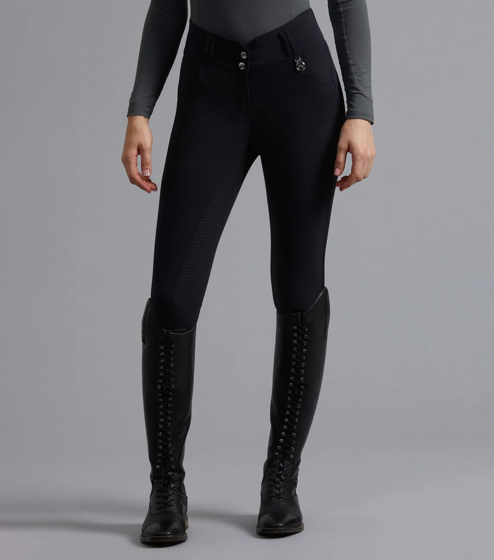 Sophia Ladies Full Seat High Waist Riding Breeches Black