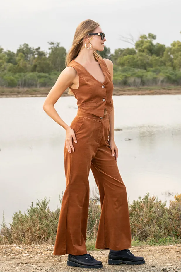 Sun Sea & Roses – Vernazza Corduroy Pants Brown