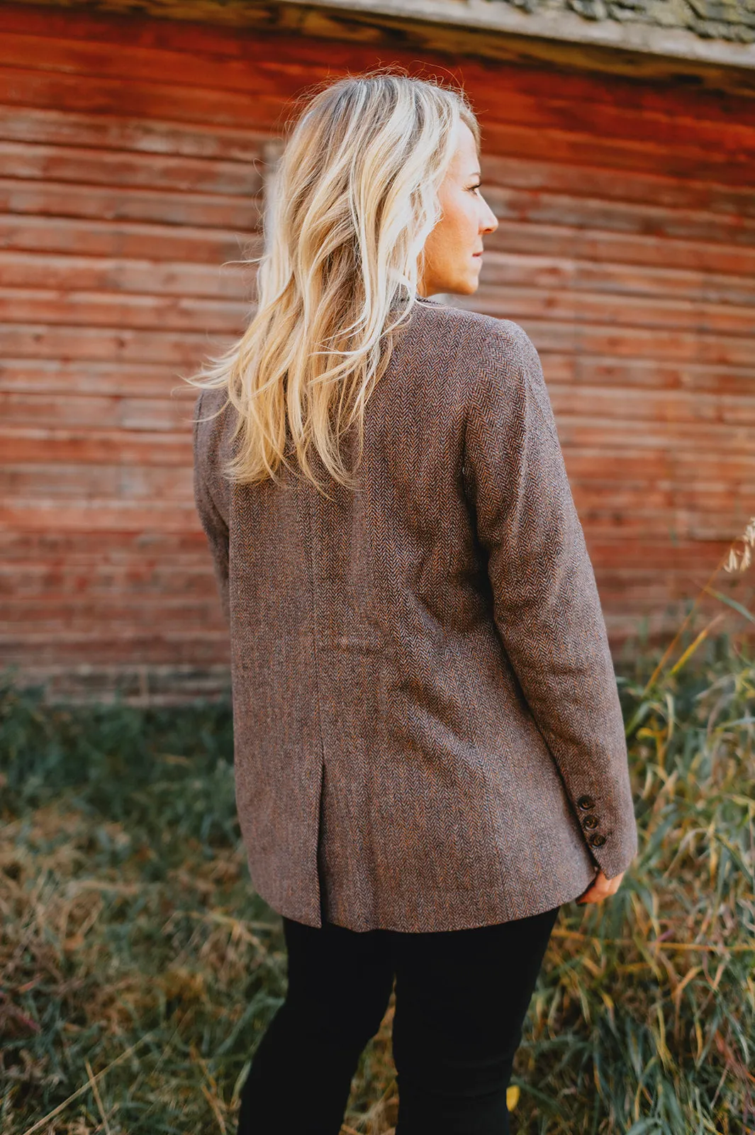 The Ava Tweed Jacket - Coffee